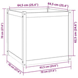 NNEVL Garden Planter Black 70x70x70 cm Solid Pinewood