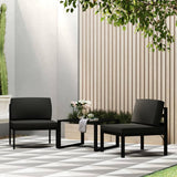 NNEVL 3 Piece Garden Sofa Set with Cushions Aluminium Anthracite