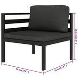 NNEVL Sectional Corner Sofa with Cushions Aluminium Anthracite
