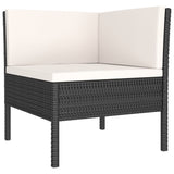 NNEVL 6 Piece Garden Lounge Set with Cushions Poly Rattan Black 