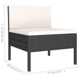 NNEVL 6 Piece Garden Lounge Set with Cushions Poly Rattan Black 