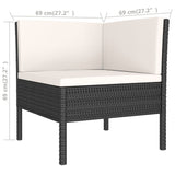 NNEVL 6 Piece Garden Lounge Set with Cushions Poly Rattan Black