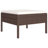 NNEVL 5 Piece Garden Lounge Set with Cushions Poly Rattan Brown