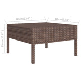 NNEVL 5 Piece Garden Lounge Set with Cushions Poly Rattan Brown