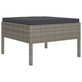 NNEVL 5 Piece Garden Lounge Set with Cushions Poly Rattan Grey