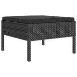 NNEVL 6 Piece Garden Lounge Set with Cushions Poly Rattan Black