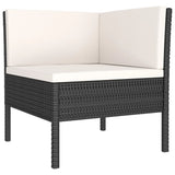 NNEVL 9 Piece Garden Lounge Set with Cushions Poly Rattan Black