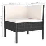 NNEVL 9 Piece Garden Lounge Set with Cushions Poly Rattan Black