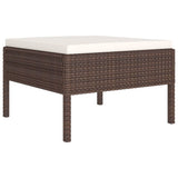 NNEVL 9 Piece Garden Lounge Set with Cushions Poly Rattan Brown