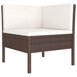 NNEVL 9 Piece Garden Lounge Set with Cushions Poly Rattan Brown