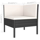 NNEVL 9 Piece Garden Lounge Set with Cushions Poly Rattan Black