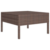 NNEVL 8 Piece Garden Lounge Set with Cushions Poly Rattan Brown