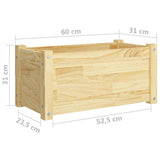 NNEVL Garden Planter 60x31x31 cm Solid Pinewood