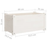 NNEVL Garden Planter White 60x31x31 cm Solid Pinewood