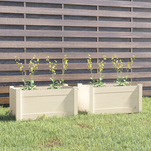 NNEVL Garden Planters 2 pcs White 60x31x31 cm Solid Pinewood