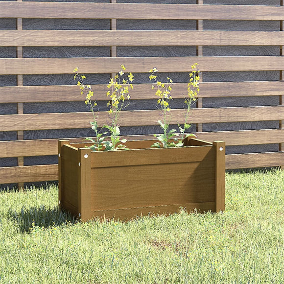 NNEVL Garden Planter Honey Brown 60x31x31 cm Solid Pinewood