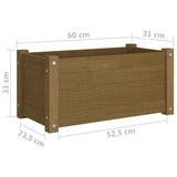 NNEVL Garden Planters 2 pcs Honey Brown 60x31x31 cm Solid Pinewood