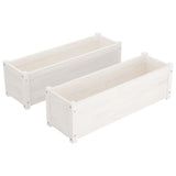 NNEVL Garden Planters 2 pcs White 100x31x31 cm Solid Pinewood