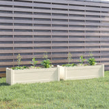 NNEVL Garden Planters 2 pcs White 100x31x31 cm Solid Pinewood