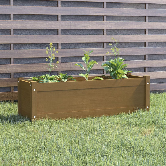 NNEVL Garden Planter Honey Brown 100x31x31 cm Solid Pinewood