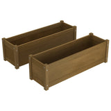 NNEVL Garden Planters 2 pcs Honey Brown 100x31x31cm Solid Pinewood
