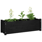 NNEVL Garden Planter Black 100x31x31 cm Solid Pinewood