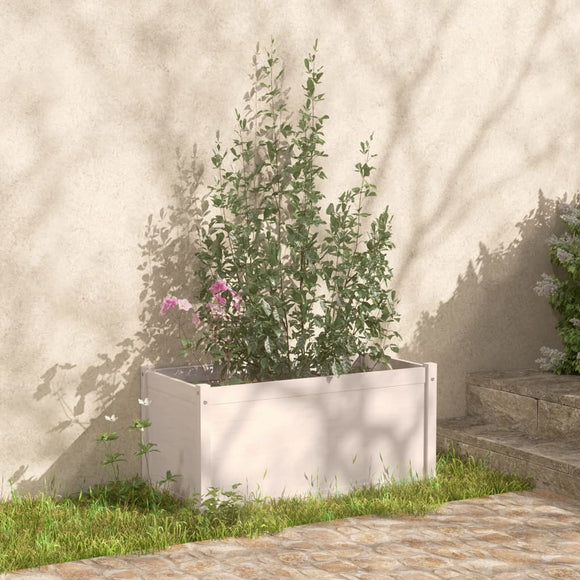 NNEVL Garden Planter White 100x50x50 cm Solid Pinewood
