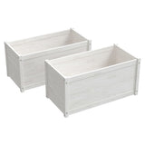 NNEVL Garden Planters 2 pcs White 100x50x50 cm Solid Pinewood