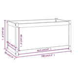 NNEVL Garden Planters 2 pcs White 100x50x50 cm Solid Pinewood