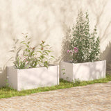 NNEVL Garden Planters 2 pcs White 100x50x50 cm Solid Pinewood