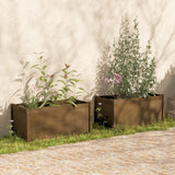 NNEVL Garden Planters 2 pcs Honey Brown 100x50x50cm Solid Pinewood