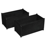NNEVL Garden Planters 2 pcs Black 100x50x50 cm Solid Pinewood