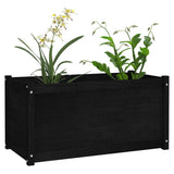 NNEVL Garden Planters 2 pcs Black 100x50x50 cm Solid Pinewood