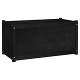 NNEVL Garden Planters 2 pcs Black 100x50x50 cm Solid Pinewood