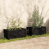 NNEVL Garden Planters 2 pcs Black 100x50x50 cm Solid Pinewood