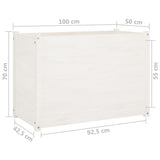 NNEVL Garden Planter White 100x50x70 cm Solid Pinewood