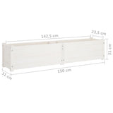 NNEVL Garden Raised Bed White 150x31x31 cm Solid Pinewood