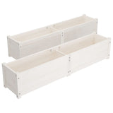 NNEVL Garden Raised Beds 2 pcs White 150x31x31 cm Solid Pinewood