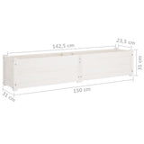 NNEVL Garden Raised Beds 2 pcs White 150x31x31 cm Solid Pinewood