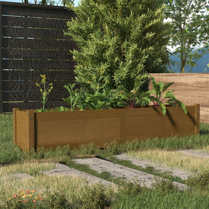 NNEVL Garden Raised Bed Honey Brown 150x31x31 cm Solid Pinewood