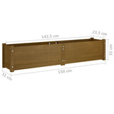 NNEVL Garden Raised Beds 2 pcs Honey Brown 150x31x31 cm Solid Pinewood