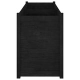 NNEVL Garden Planter Black 150x50x70 cm Solid Pinewood