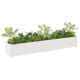 NNEVL Garden Planter White 200x31x31 cm Solid Pinewood