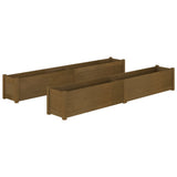 NNEVL Garden Planters 2 pcs Honey Brown 200x31x31 cm Solid Pinewood