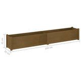 NNEVL Garden Planters 2 pcs Honey Brown 200x31x31 cm Solid Pinewood