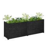 NNEVL Garden Planter Black 200x50x70 cm Solid Pinewood