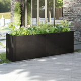 NNEVL Garden Planter Black 200x50x70 cm Solid Pinewood