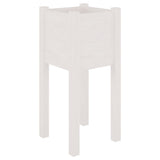 NNEVL Garden Planter White 31x31x70 cm Solid Pinewood