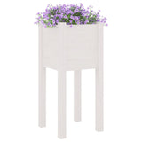 NNEVL Garden Planter White 31x31x70 cm Solid Pinewood