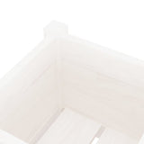 NNEVL Garden Planter White 31x31x70 cm Solid Pinewood